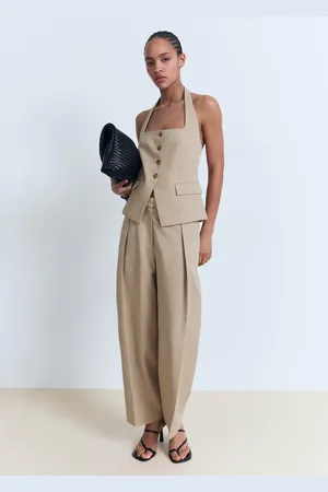 MANGO Pantaloni balloon con pieghe
