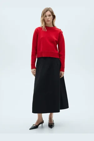 MANGO Pullover maglia bottoni gioiello