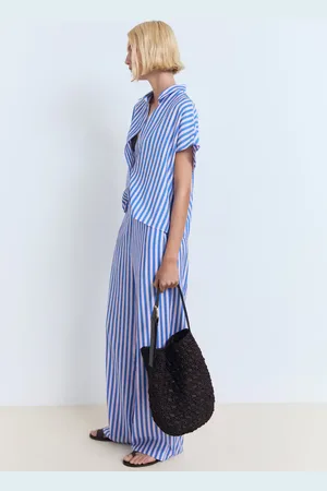 MANGO Pantaloni dritti stampa a righe