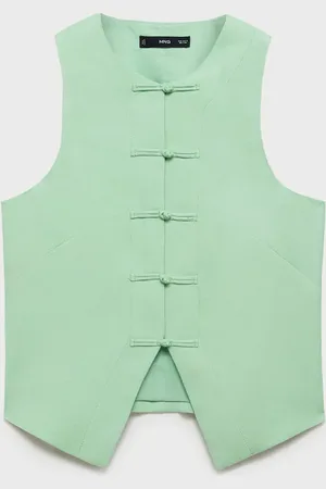 MANGO Gilet completo misto lino