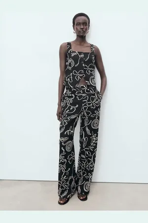 MANGO Gilet da abito in lino con stampa floreale
