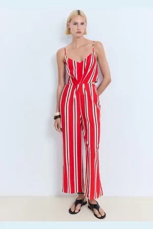 MANGO Tuta righe cut-out