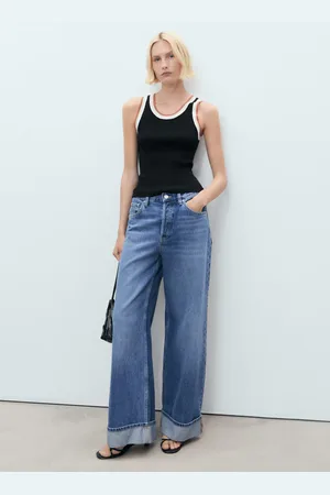 MANGO Top maglia dettagli contrasto