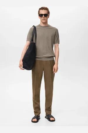 MANGO Pantaloni abito Salerno 100% lino slim fit