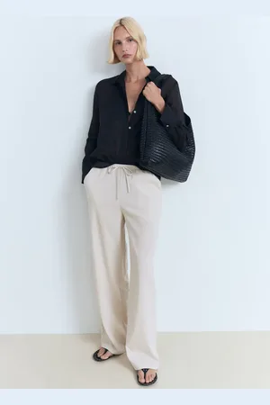 MANGO Pantaloni diritti laccio