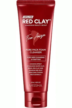 Missha RED CLAY Amazonian Beauty Secret - Pore Pack Foam Cleanser