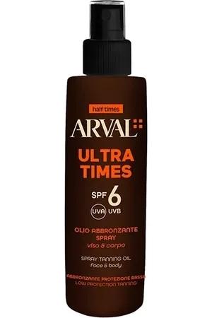 Arval ULTRA TIMES Olio Abbronzante Spray Viso e Corpo SPF6