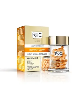 ROC MULTI CORREXION® REVIVE + GLOW Siero Viso Notte in Capsule