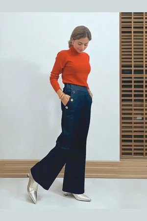 Mariquita Trasquilá Pantaloni denim botones xl
