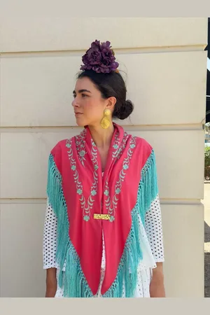 Mariquita Trasquilá Mantón estampado coral taglia unica
