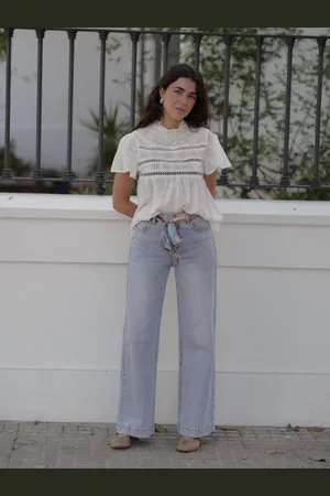 Mariquita Trasquilá Jeans cinturón lazada xs