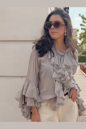 Mariquita Trasquilá Camicia algodón volantes taglia unica