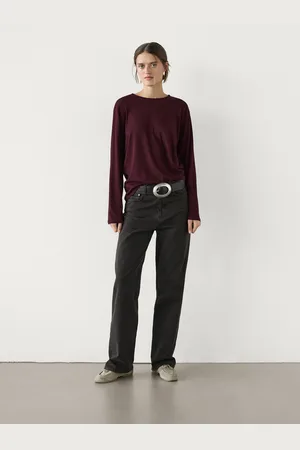 Massimo Dutti Maglietta A Maniche Lunghe 100% Cotone