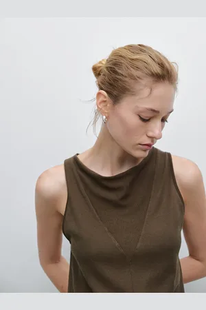 Massimo Dutti Top Halter In Maglia Sottile Di Cotone