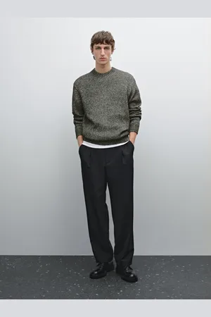 Massimo Dutti Maglia Lavorata Mélange In Misto Cotone