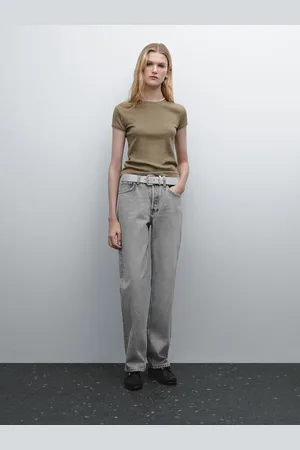 Massimo Dutti Maglietta A Coste A Contrasto 100% Cotone