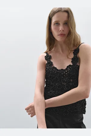 Massimo Dutti Top Crochet Con Fiori