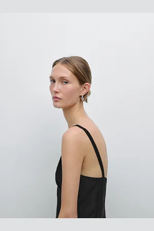 Massimo Dutti Vestito Midi Lingerie Con Tagli