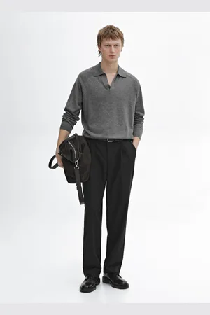 Massimo Dutti Maglia Lavorata Con Collo A Polo In Misto Lana