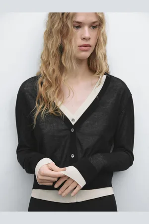 Massimo Dutti Cardigan In Maglia Doppia Di Misto Cotone
