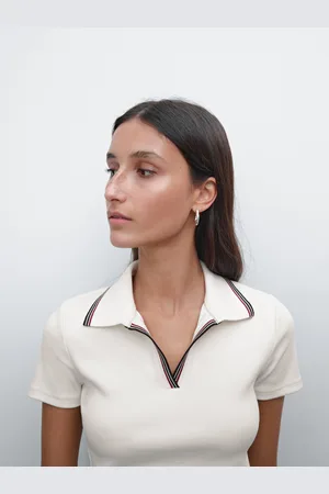 Massimo Dutti Polo In Maglia A Maniche Corte A Coste A Contrasto