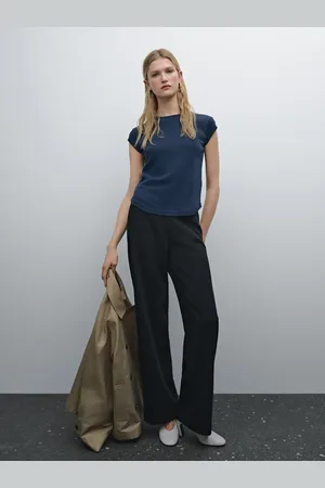Massimo Dutti Pantaloni Con Pince In Tessuto Crêpe