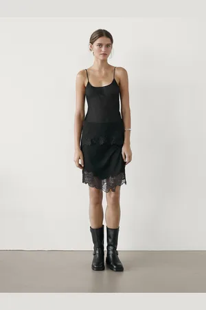 Massimo Dutti Gonna Corta Lingerie Asimmetrica