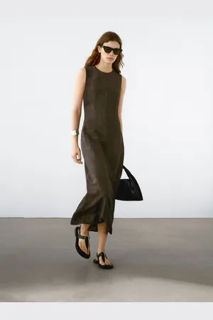 Massimo Dutti Vestito Midi Con Dettaglio Di Cuciture