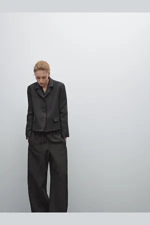 Massimo Dutti Blazer Corto Con Dettaglio Sfrangiato