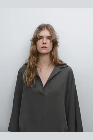 Massimo Dutti Camicia Morbida Con Collo A Polo