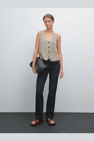 Massimo Dutti Gilet Corto In Maglia Misto Cotone