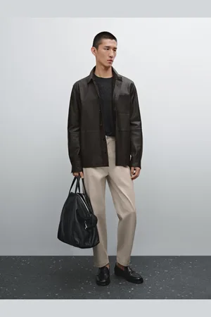 Massimo Dutti Pantaloni Relax Fit Cropped In Misto Cotone