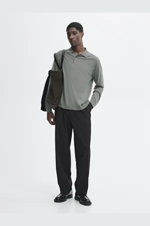 Massimo Dutti Maglia Lavorata Con Collo A Polo 100% Lana Merino