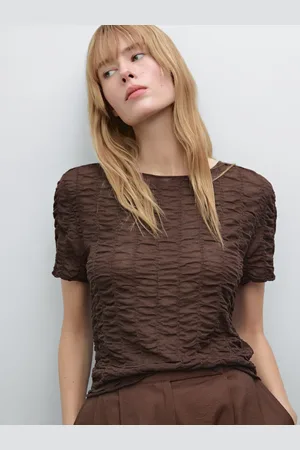 Massimo Dutti Maglietta A Maniche Corte Con Arricciature