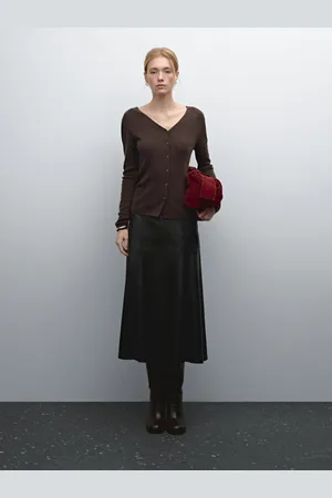 Massimo Dutti Cardigan Con Scollo A V 100% Lana
