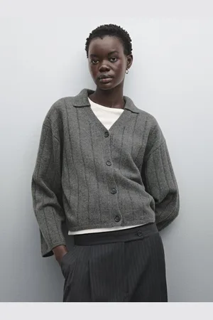 Massimo Dutti Cardigan In Maglia Con Collo A Polo