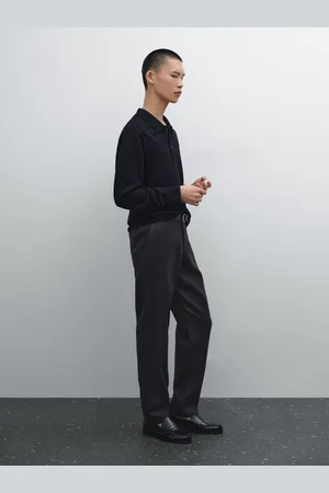 Massimo Dutti Pantaloni Tapered Fit 100% Lino