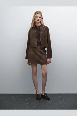 Massimo Dutti Minigonna In Pelle Scamosciata