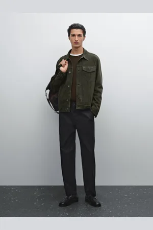 Massimo Dutti Pantaloni Relax Fit Cropped In Misto Cotone
