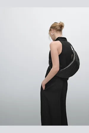 Massimo Dutti Top Con Collo A Camino E Dettaglio Drappeggiato