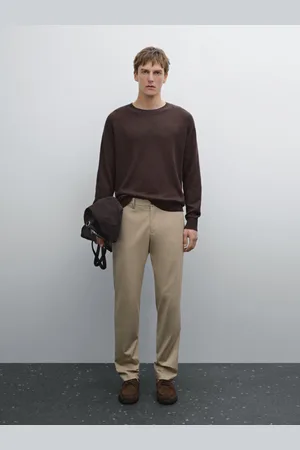 Massimo Dutti Pantaloni Slim Fit In Misto Cotone