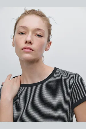 Massimo Dutti Maglietta A Righe Coste A Contrasto In Cotone