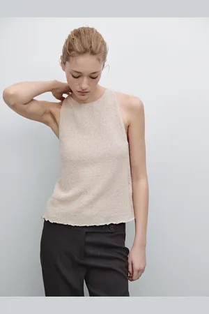 Massimo Dutti Top Halter In Maglia Testurizzata