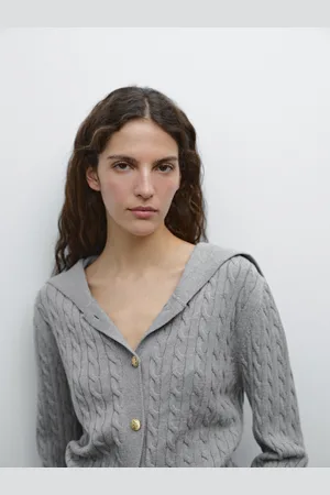 Massimo Dutti Cardigan A Trecce 100% Cotone