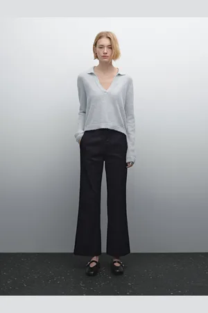 Massimo Dutti Pantaloni Flare In Denim Misto Cotone