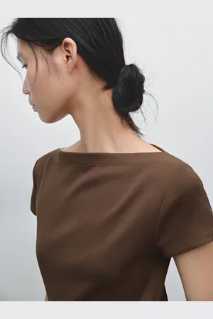Massimo Dutti Maglietta A Costine 100% Cotone