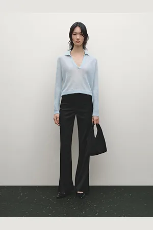 Massimo Dutti Pantaloni Flare Satinati Con Spacchi
