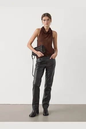 Massimo Dutti Top In Maglia Traforato Con Scollo Halter