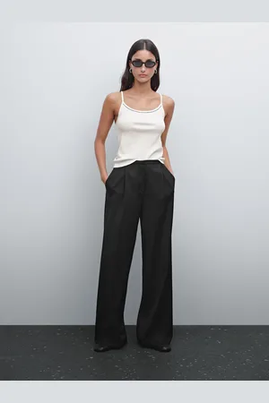 Massimo Dutti Top In Maglia Con Spalline E Merletto
