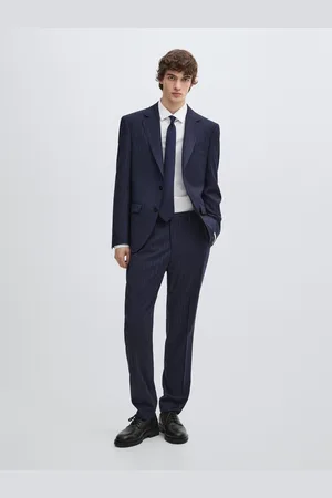 Massimo Dutti Blazer Da Completo A Righe 100% Lana